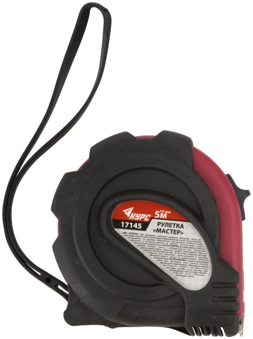 Рулетка прорезиненный корпус "Мастер" 5 м x 19 мм