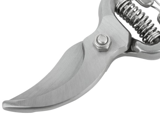 Секатор, режущие кромки внахлест, усиленная пружина, цельнокованый, ПВХ изогнутые ручки 215 мм