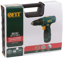 Дрель-Шуруповерт акк. 12,0 В; 0-350/1300 об/мин; 23,0 Нм; 2 (Li-Ion) 1,3 Ач; 1,5 ч.; рез. накл.; кейс