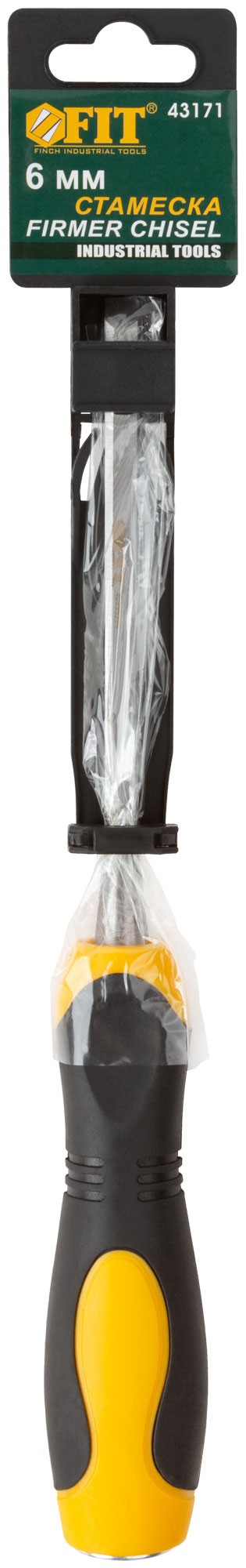 Стамеска Профи CrV, двухцветная прорезиненная ручка  6 мм