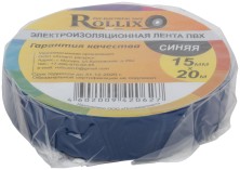Изолента ROLLIX ПВХ 15 мм x 0,15 мм х 20 м, синяя