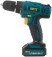 Дрель-Шуруповерт акк. 12,0 В; 0-400/1450 об/мин; 19,0 Нм; 1 (Li-Ion) 1,3 Ач; 1,5 ч.; рез. накл.; коробка