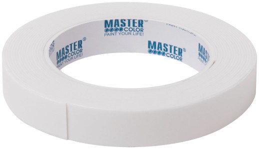Лента клейкая двусторонняя для крепления зеркал Master Color Waterproof Power, 19 мм x 5 м, цвет белый