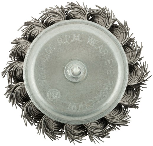 Корщетка чашечная, со шпилькой, стальная витая проволока 65 мм