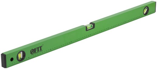 Уровень "Техно", 3 глазка, зеленый корпус, фрезерованная рабочая грань, шкала 800 мм