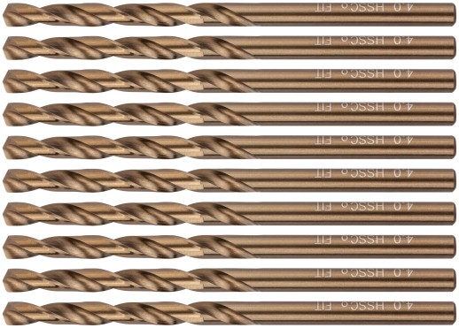 Сверла по металлу HSS с добавкой кобальта 5% Профи 4,0 мм (10 шт.)