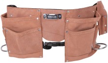 Пояс для инструмента двойной, кожа, 11 отделений, 2 петли для инструмента