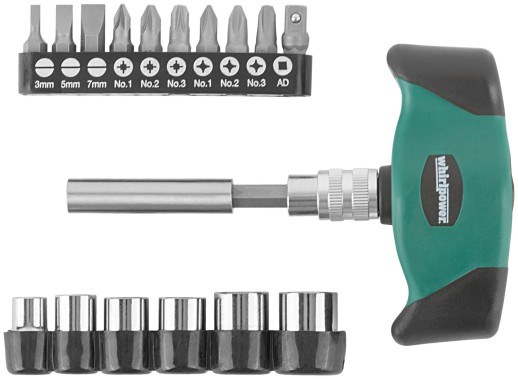 Отвертка Т-образная реверсивная Профи WP 18-в-1