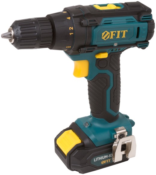 Дрель-Шуруповерт акк. 12,0 В; 0-350/1300 об/мин; 19,0 Нм; 1 (Li-Ion) 1,3 Ач; 1,5 ч.; рез. накл.; коробка