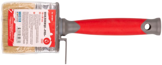 Макловица PRO, 70% ПБT/30% светлая натуральная щетина, нерж.обжим, 2-к ручка, 30 х 70 мм