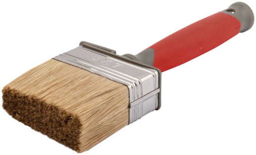 Макловица PRO, 70% ПБT/30% светлая натуральная щетина, нерж.обжим, 2-к ручка, 30 х 70 мм