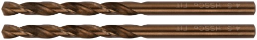 Сверла по металлу HSS с добавкой кобальта 5% Профи в блистере  4,5 мм ( 2 шт.)