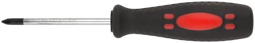 Отвертка "Стандарт", CrV сталь, прорезиненная черно-красная ручка 5х75 мм PH1