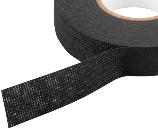 Лента тканевая на флисовой основе ( ПЭТ ) 19 мм х 0,3 мм х 15 м ( черная )