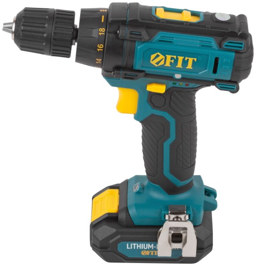 Дрель-Шуруповерт акк. 14,4 В; 0-450/1550 об/мин; 23,0 Нм; 2 (Li-Ion) 1,3 Ач; 1,5 ч.; рез. накл.; кейс