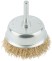 Корщетка, тип "чашка", со штифтом, стальная латунированная волнистая проволока  65 мм
