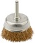 Корщетка, тип "чашка", со штифтом, стальная латунированная волнистая проволока  65 мм