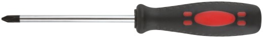 Отвертка "Стандарт", CrV сталь, прорезиненная черно-красная ручка 6х100 мм PH2