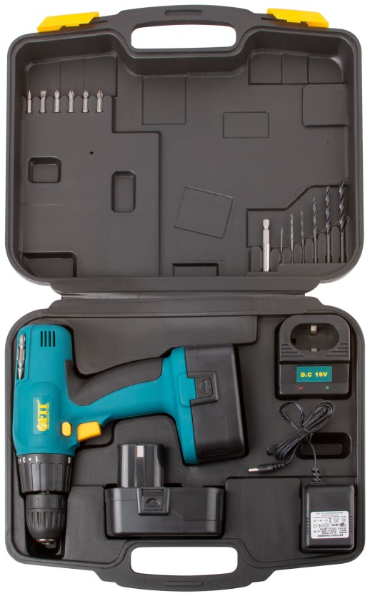 Дрель-Шуруповерт акк. 12,0 В; 0-550 об/мин; 9,5 Нм; 2 (Ni-Cd) 1,2 Ач; 3-5 ч.; рез. накл.; кейс