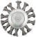 Корщетка, тип "колесо", со штифтом, стальная витая проволока  75 мм