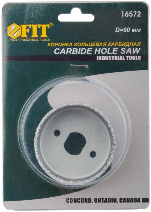 Коронка кольцевая по кафелю карбидная, глубина пропила 25 мм, 60 мм