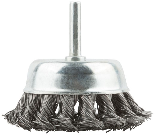 Корщетка, тип "чашка", со штифтом, стальная витая проволока 75 мм