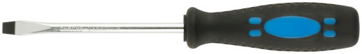 Отвертка "Стандарт", CrV сталь, прорезиненная черно-синяя ручка  6х100 мм SL