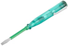 Отвертка индикаторная, зеленая ручка, 100-500 В, 140 мм