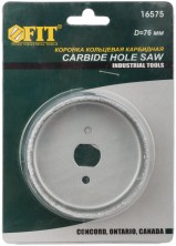 Коронка кольцевая по кафелю карбидная, глубина пропила 25 мм, 76 мм