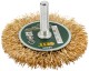 Корщетка-колесо, со штифтом, стальная латунированная волнистая проволока 60 мм