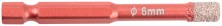 Коронка алмазная универсальная CUTOP Special, шестигранный хвостовик 1/4", 6 x 10 х 67 мм