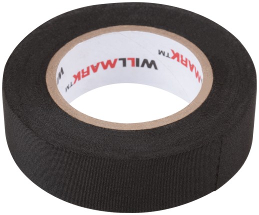 Лента тканевая ( полиэстер ) WILLMARK  19 мм х 0,27 мм х 10 м ( черная )