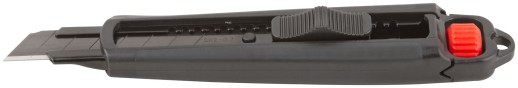Нож технический 18 мм усиленный прорезиненный, 2-х сторонняя автофиксация, доп. вращающийся зажим, Профи