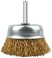 Корщетка-чашка, со штифтом, стальная латунированная волнистая проволока 60 мм