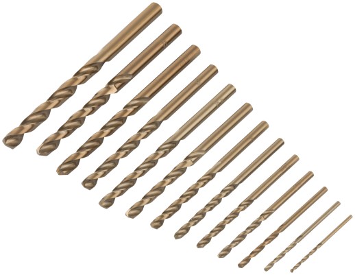 Набор сверл HSS по металлу с добавкой кобальта 5%, 13 шт. (1,5-2-2,5-3-3,2-3,5-4-4,5-4,8-5-5,5-6-6,5 мм)