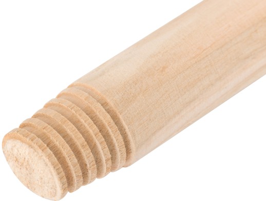 Черенок для метел деревянный с деревянной резьбой 1200 мм