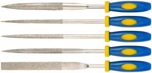 Надфили алмазные, мягкая ручка, 5х180х70 мм, 5 шт.