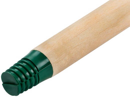 Черенок для метел деревянный с пластиковой резьбой 1200 мм