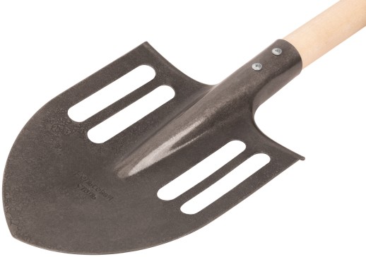 Лопата штыковая облегченная, "рельсовая сталь", с деревянным черенком и V-ручкой 210х385х1440 мм