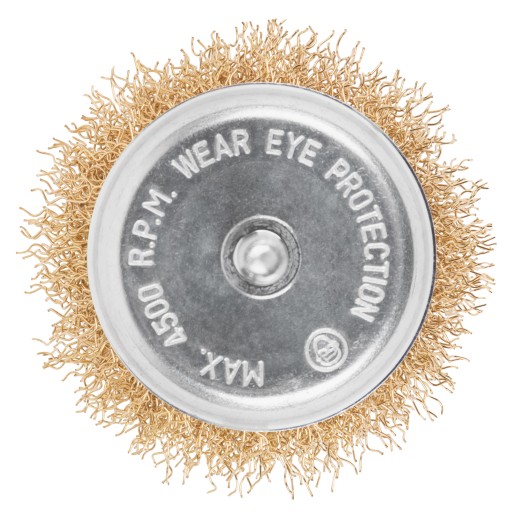 Щетка для дрели, тип "Чашка", латунированная витая проволока 0,3 мм, 65 мм, CUTOP Profi