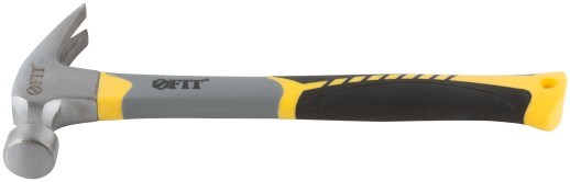 Молоток-гвоздодер, фиберглассовая усиленная 3-х цветная ручка, Профи 29 мм, 450 гр.